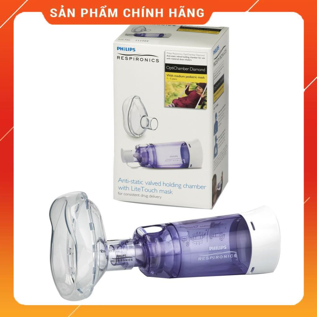 Buồng đệm, buồng hít hen suyễn (Babyhaler) Philips Respironics OptiChamber Diamond – loại có mặt nạ silicone mềm