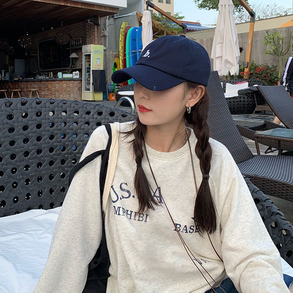 Mũ lưỡi trai thể thao bằng cotton mềm thêu chữ B có thể điều chỉnh thiết kế đơn giản nhiều màu cho nam nữ