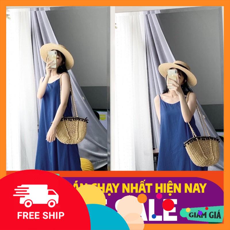 Đầm - Váy Maxy 2 Dây Chất Đũi Lụa Hàn Siêu Mát