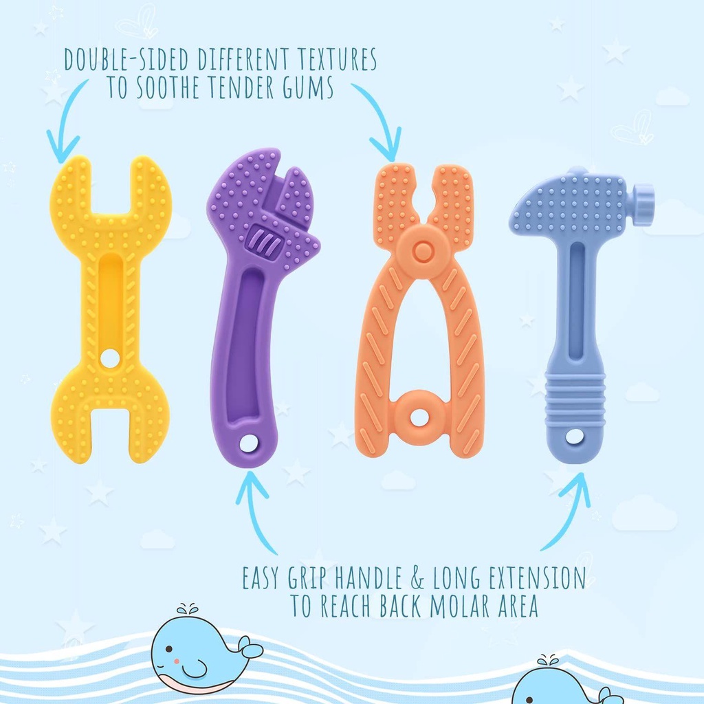 NIUYOU Set 4 Đồ Chơi Ngậm Mọc Răng Cho Bé