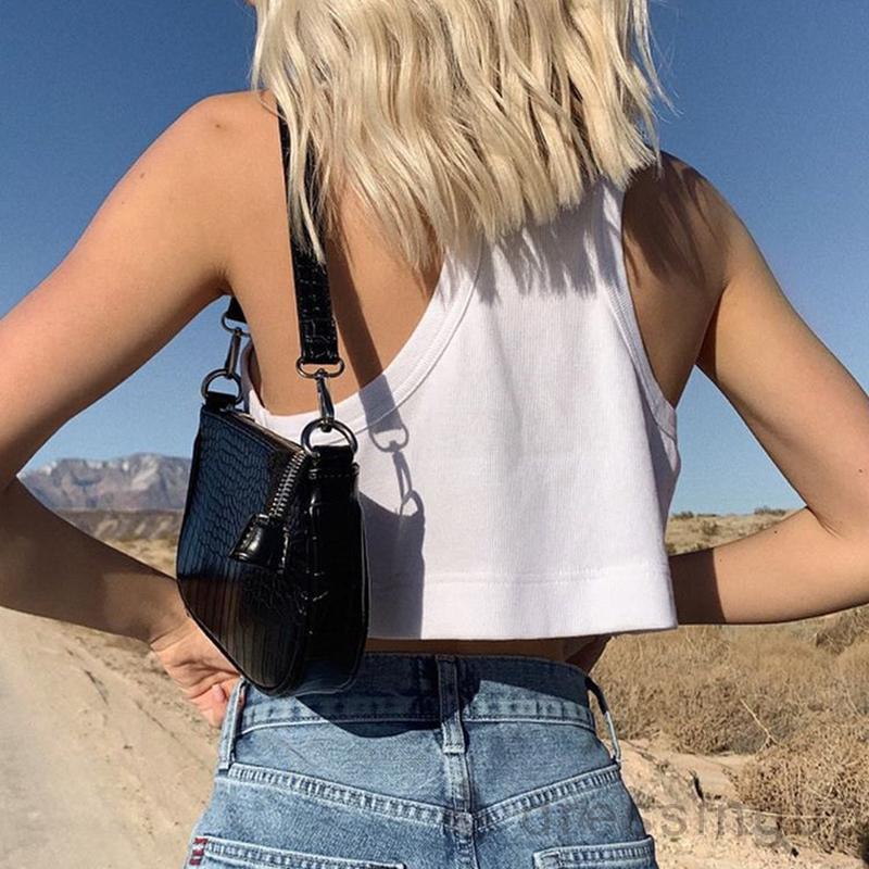 DRESSINGUP-Áo Tank Top Không Tay Cổ Chữ U Màu Trơn Thời Trang Mùa Hè Dành Cho Nữ