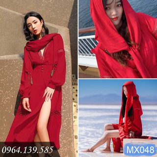[LẺ SIZE 48-53kg] - Đầm maxi Lệ Giang với khăn choàng đầu quyến rũ, phong cách mới lạ, mẫu mới 2022, hàng độc | MX048