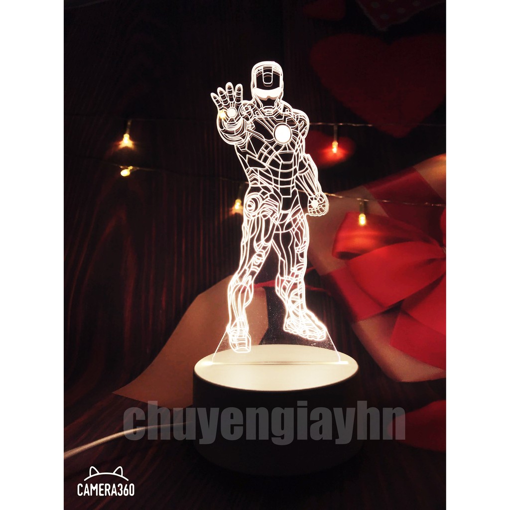 Đèn ngủ 3d IRON MAN, đèn trang trí, quà tặng sinh nhật, quà tặng tình yêu