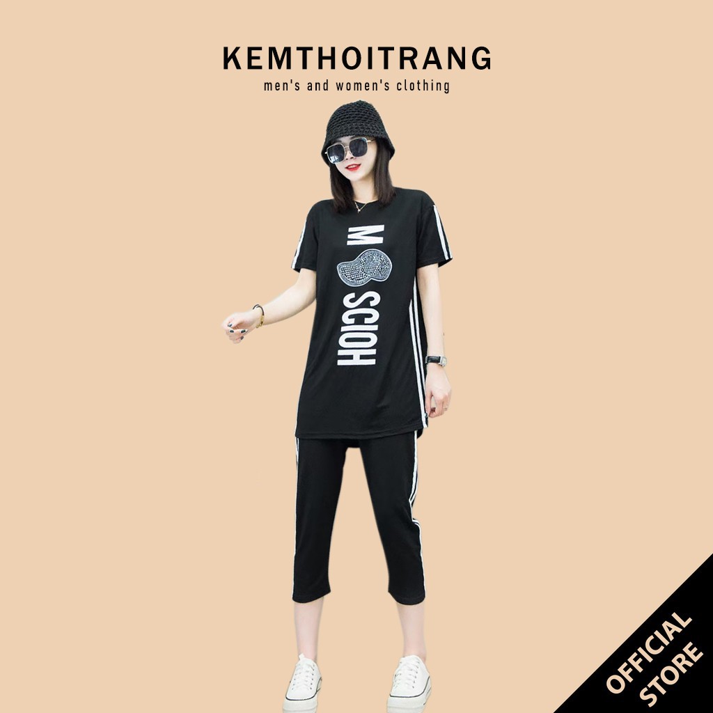 Bộ đồ nữ thể thao, Trẻ chung cá tính, chất cotton co dãn 4 chiều mát mẻ thoải mái