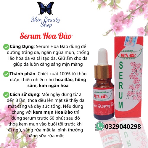 [Quà tặng khẩu trang] Serum Hoa Đào Thingroup giúp dưỡng da, sáng da, sản sinh collagen và chống lão hóa