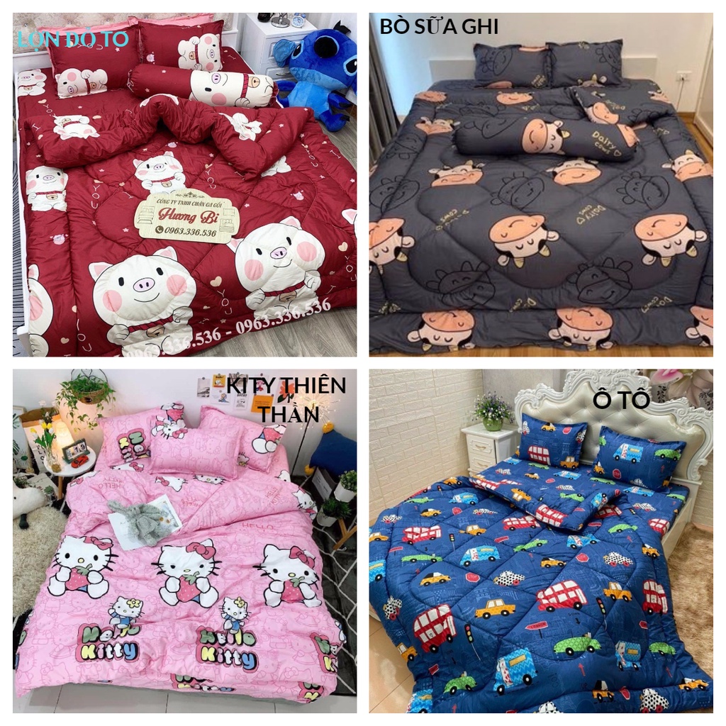 Ga Trải Giường Poly Cotton, Ga Nệm Mùa Hè Poly Cotton Kèm 2 Vỏ Gối Nằm Đủ Kích Thước Mẫu LỢN HỒNG ( Được Chọn Màu)