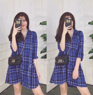 Đầm suông caro