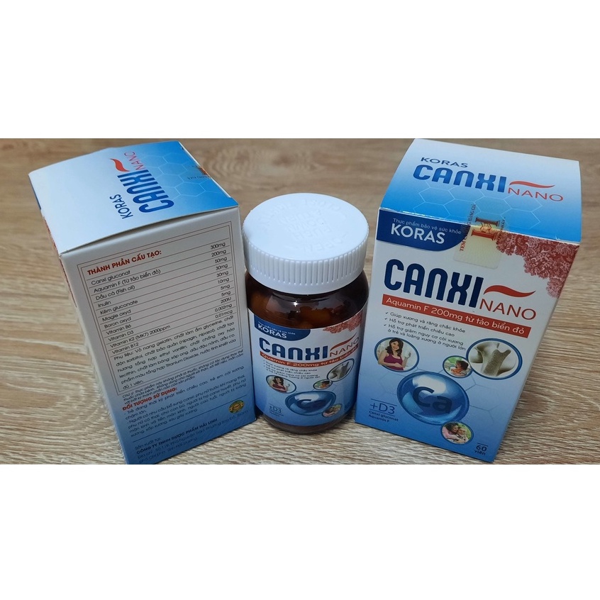 Koras Canxi Nano - Hỗ trợ bổ sung canxi, vitamin D3 cho cơ thể cho phụ nữ mang thai (60 viên)