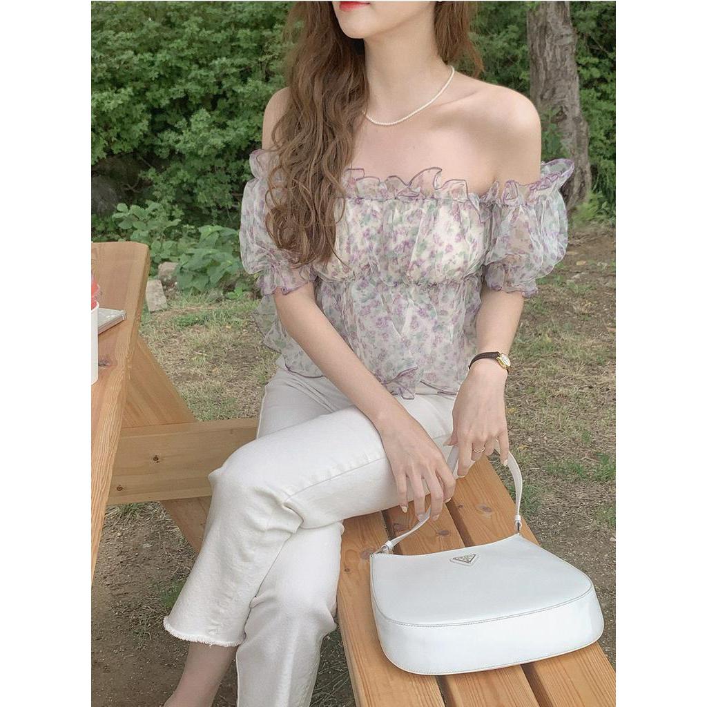 Áo Sơ Mi Ngắn In Họa Tiết 52584 Thời Trang Hàn Quốc