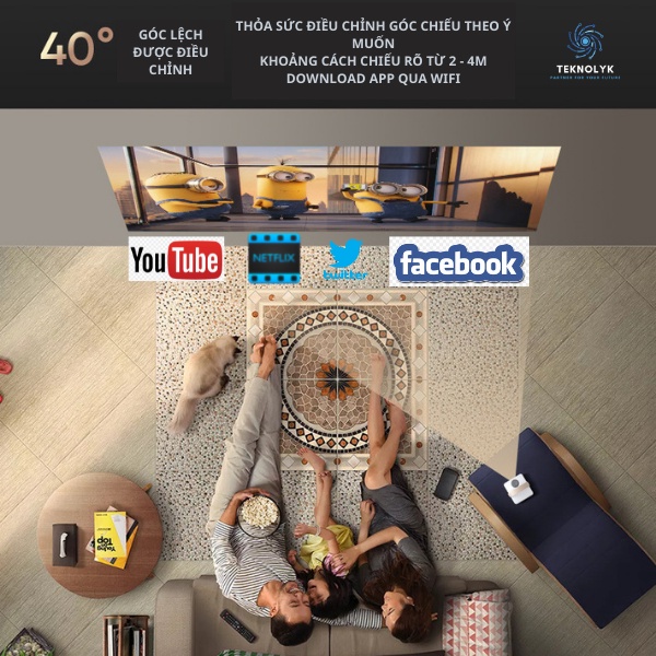 Máy Chiếu Mini X8 - Mini Projector - Rạp Chiếu Phim Gia Đình độ phân giải 4K - Model 2022
