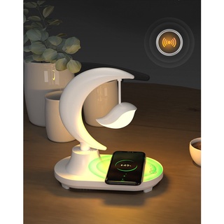 hàng sẵn Đèn ngủ đa năng DL01 pin sạc kết hợp loa bluetooth và sạc không dây cho điện thoại (loại sạc không dây)