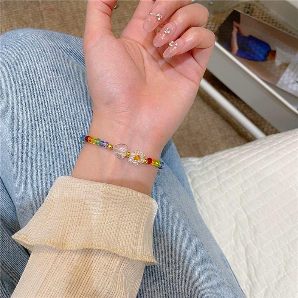 Vòng Tay Chuỗi Hạt Phối Hoa Phong Cách Bohemian WMES15H|Trang Sức Vòng Đeo Tay Thời Trang Sành Điệu Cho Nữ