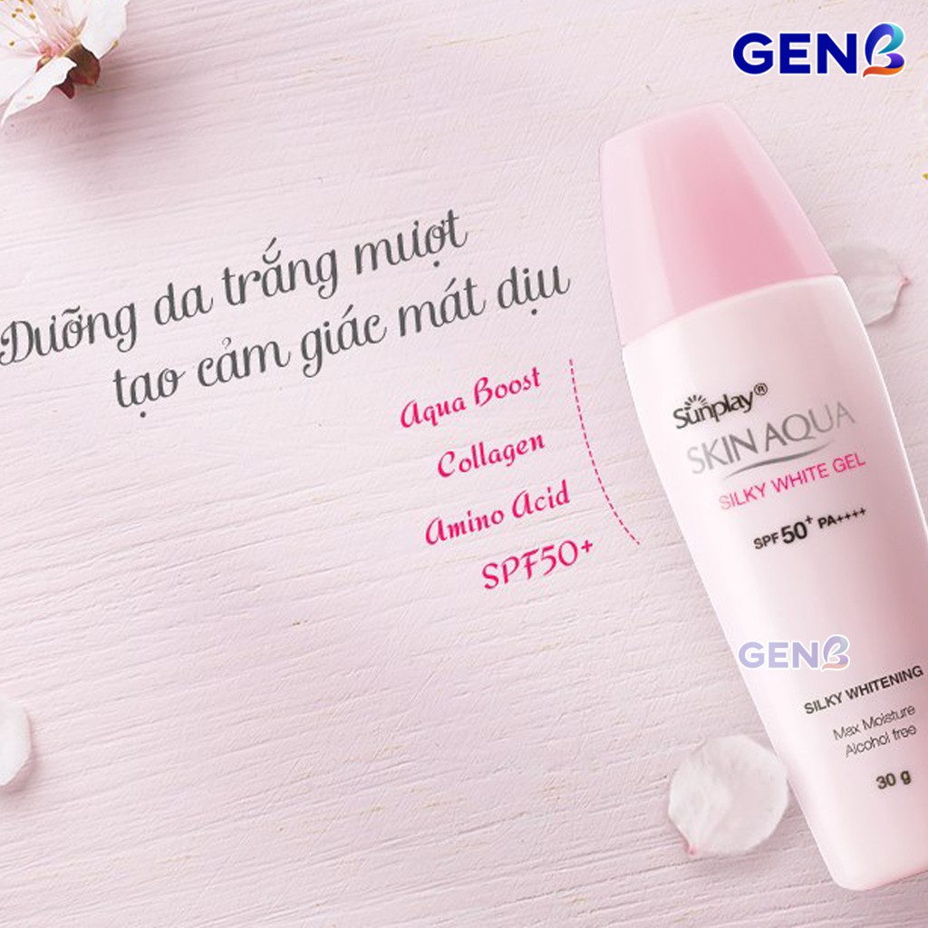 [ HÃNG CHÍNH HÃNG] Gel Chống Nắng Skin Aqua Silky White - Kem Chống Nắng Dưỡng Da Trắng Mịn - Mỹ Phẩm GenB