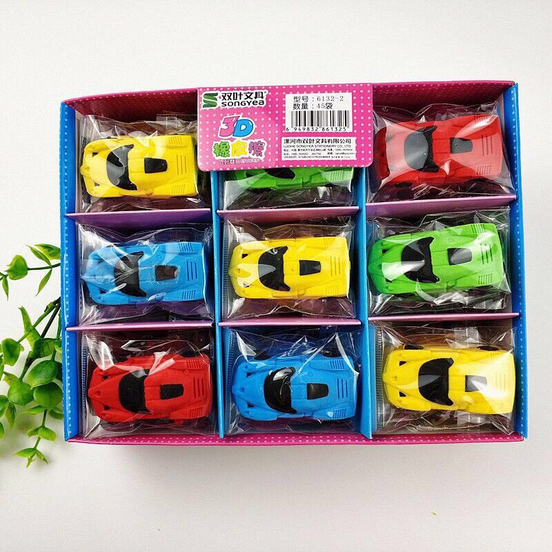 Tẩy bút chì hình ô tô, đồ dùng học tập dễ thương gôm tẩy cute giá rẻ làm quà tặng học sinh
