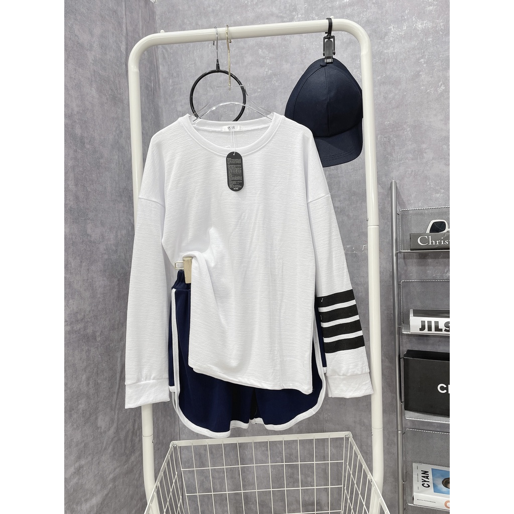 Set bộ mũ 3 món sọc tay mix quần short đùi LT277