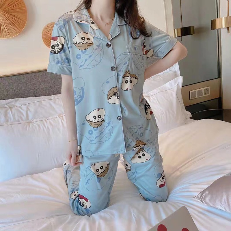 Bộ đồ ngủ nữ pijama tay ngắn quần dài thun sữa cao cấp_BNTN99 | WebRaoVat - webraovat.net.vn