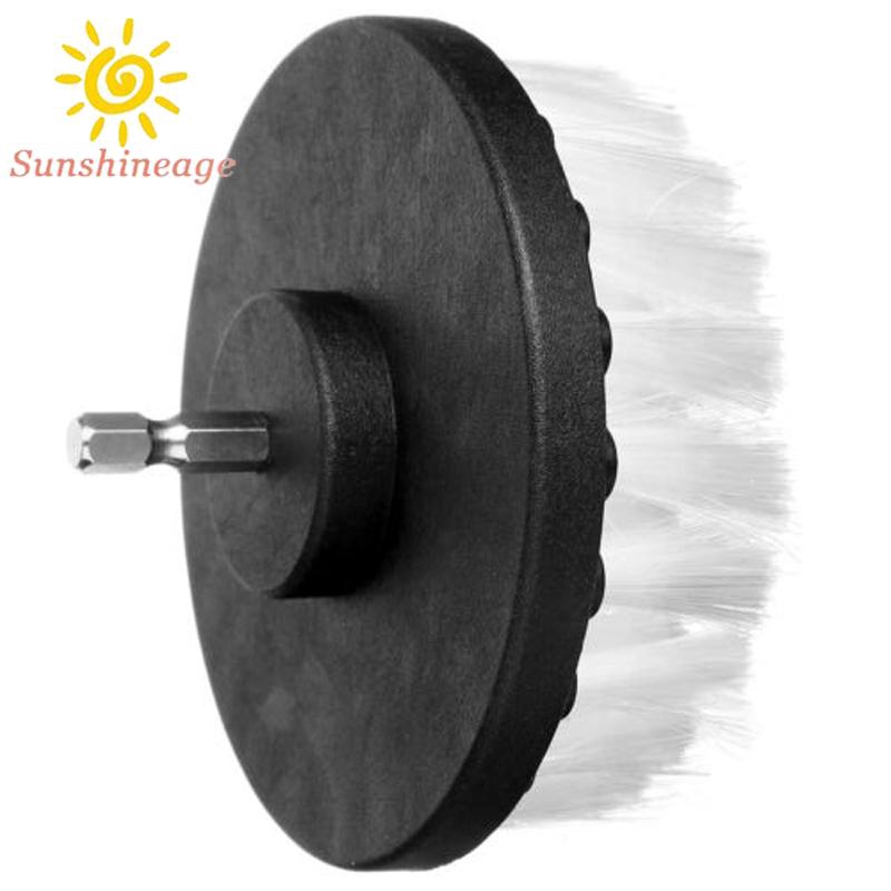 Cọ vệ sinh lông mềm đế da gắn máy khoan điện 4'' chuyên dùng