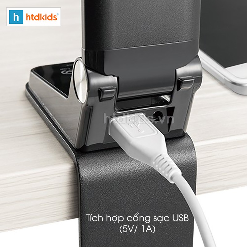 Đèn học chống cận đế kẹp HTDkids LDL05-5 (có cổng sạc USB)