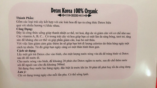Liệu trình 50 gói giảm cân DETOX (không bình), thanh lọc cơ thể, hạn chế mụn nhọt