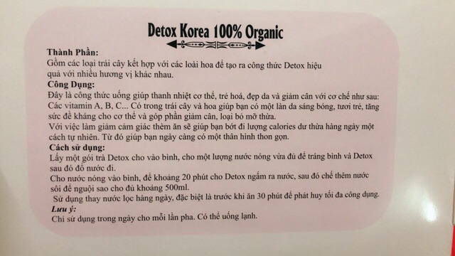 Combo 30 goi Detox, bình 1 Lit kèm túi vải