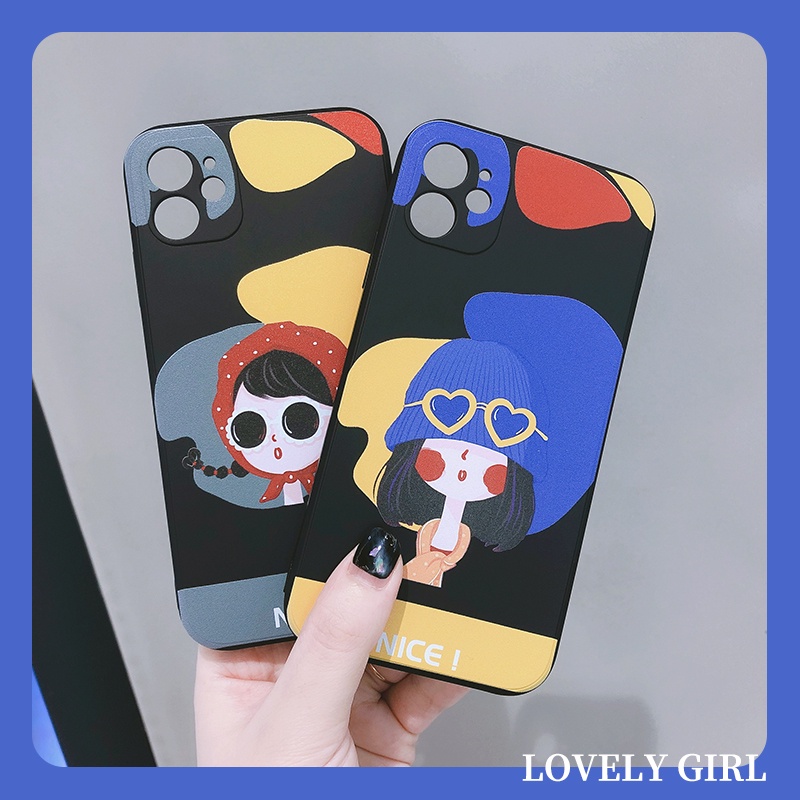 Ốp Điện Thoại TPU Silicon Hình Cô Gái Cho iPhone 13 Pro Max 11 12 Mini X XR XS Max SE 2020 2022 6 6S 7 8 Plus