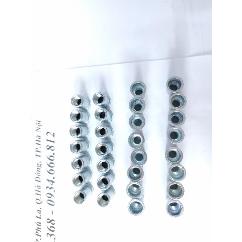 Combo 50c Ốc tán rút chân nhỏ M4 thép mạ