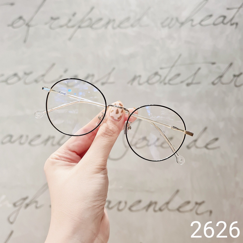 Gọng kính cận tròn nobita dáng nhỏ 2626 mắt kính cận nam nữ LAMY