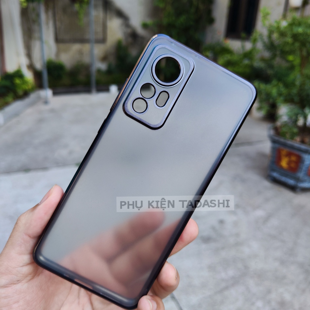 Ôp lưng nhám mờ Xiaomi 12/ 12X, Xiaomi 12 Pro Viền Màu Dẻo Không Bám Vân Tay, Bảo Vệ Camera