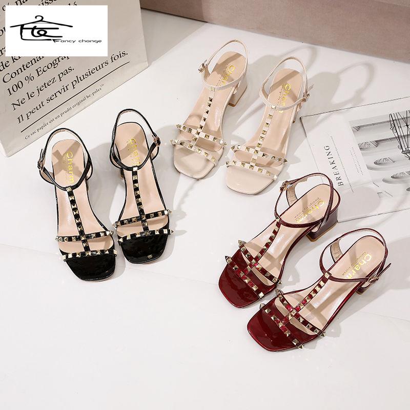 Giày Sandal Cao Gót Đế Dày Khóa Gài Phong Cách Thời Trang Mùa Hè Dành Cho Nữ 2022