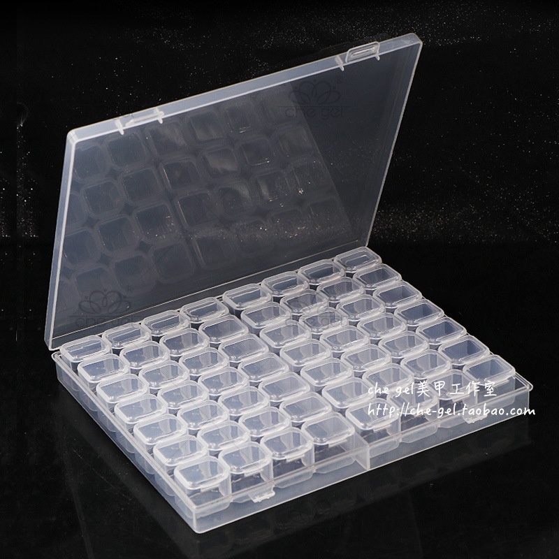 Hộp đựng đá phụ kiện nail 56 ô, tháo rời từng hộp .