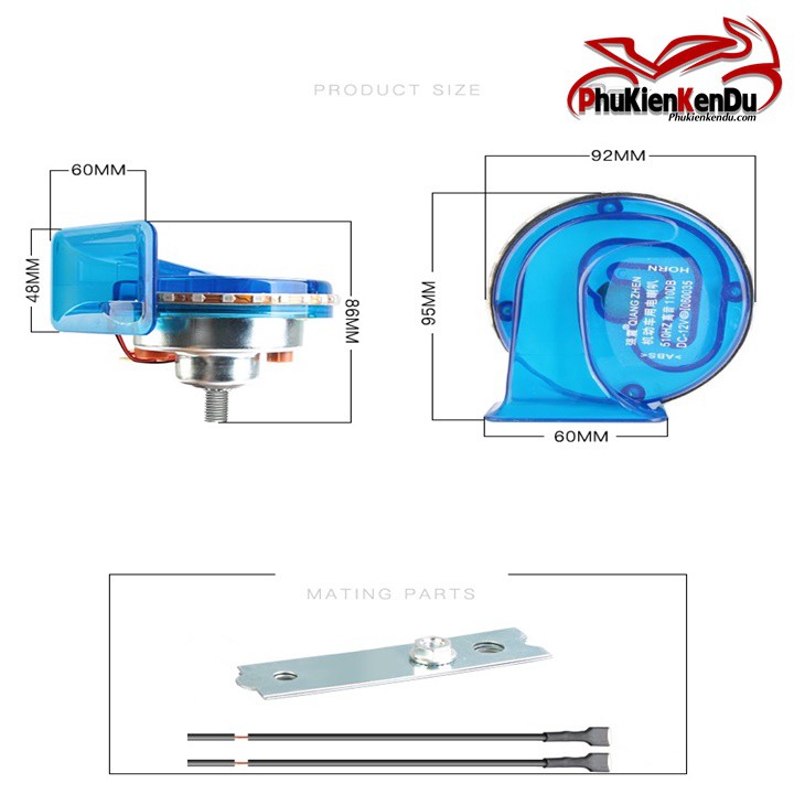 CÒI SÊN XE MÁY 12V CÓ LED