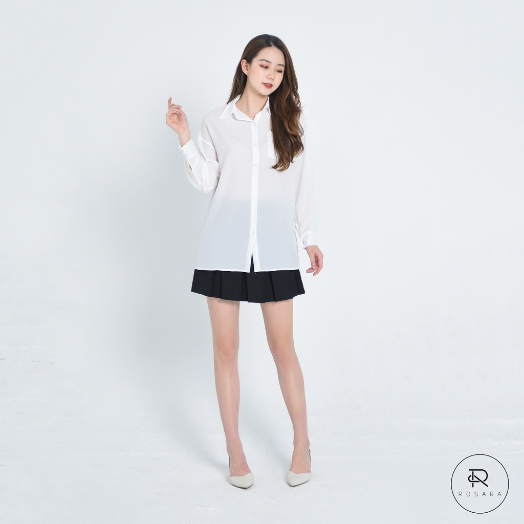 [Mã FAMAYWA giảm 10K đơn 50K] Áo sơ mi kiểu thời trang nữ voan mỏng phom rộng Rosara AM58 | BigBuy360 - bigbuy360.vn
