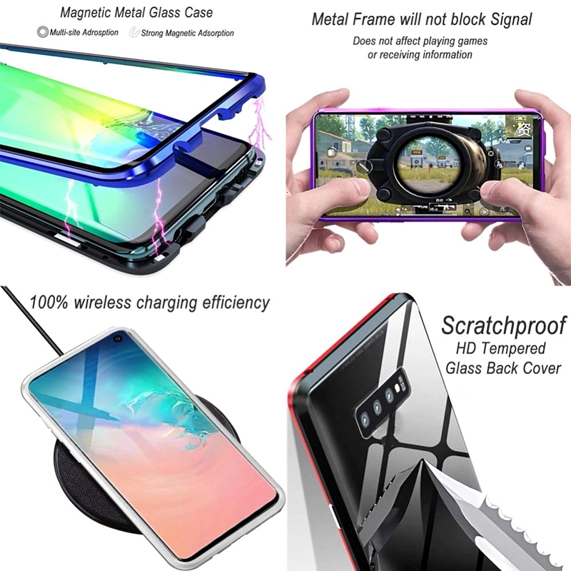 Ốp điện thoại 2 mặt kính cường lực dành cho Samsung S20 Ultra S10 Plus S10E S10 Lite S10 5G A91