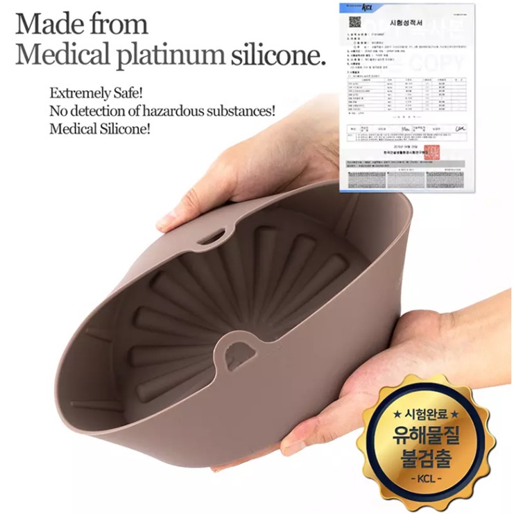 Khay nướng bằng silicon chống dính chuyên dụng cho nồi chiên không dầu có thể tái sử dụng