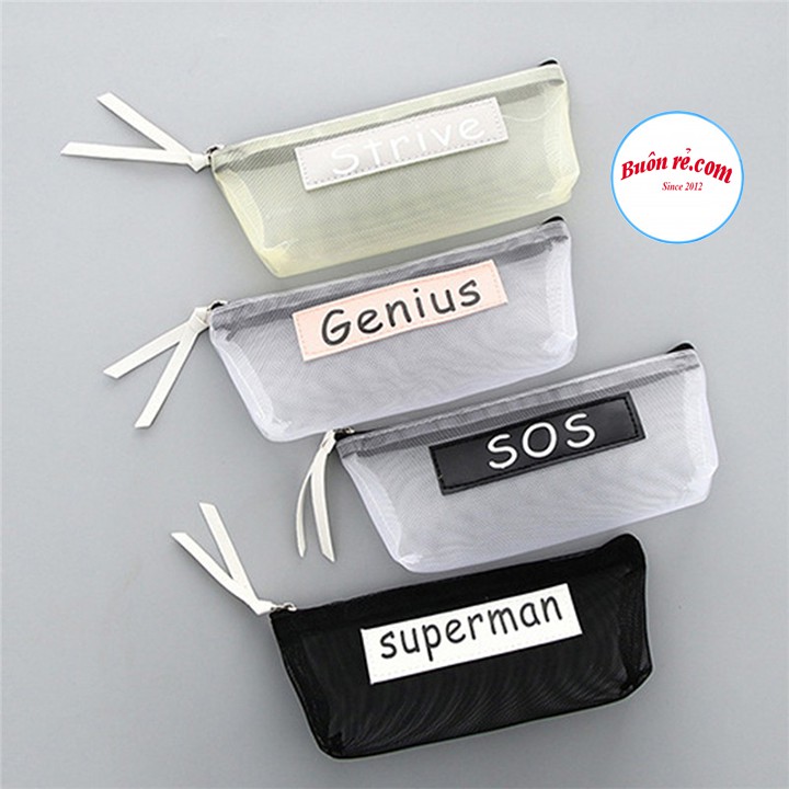 Túi đựng bút SOS dạng vải lưới cao cấp - Buôn Rẻ 01204