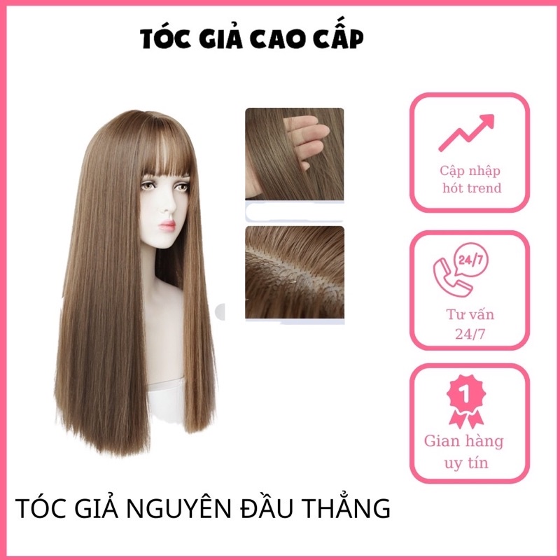 TÓC GIẢ NGUYÊN ĐÂU THẲNG DÀI TƠ CAO CẤP TẶNG LƯỚI TRÙM TÓC ❇️FREESHIP ❇️