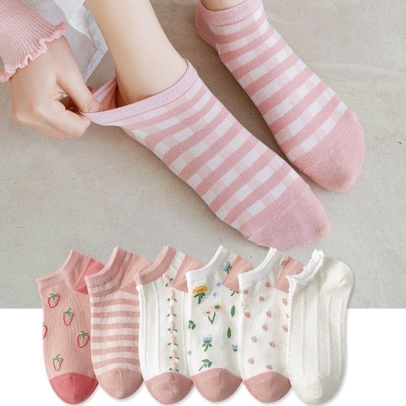 Vớ Ngắn Trắng Hồng - VO1110