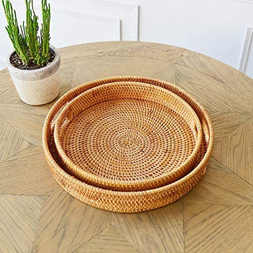 Khay DECOR dùng đựng chén bát tròn mây tre đan