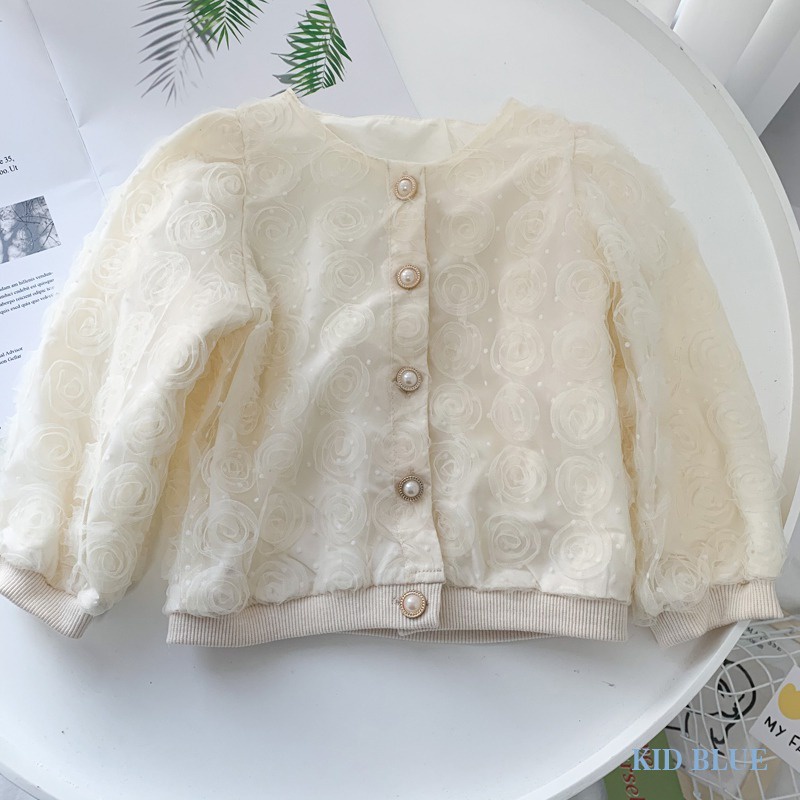 Áo Khoác Cardigan Dệt Kim Thời Trang Xuân Thu Cho Bé Gái