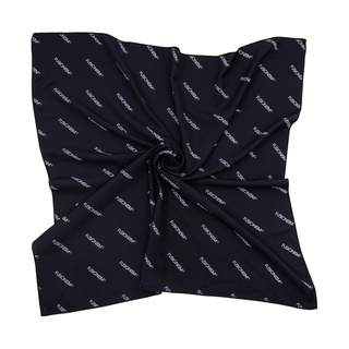 Khăn Turban, Khăn Bandana chất Lụa in Logo Pattern Fusionism - Màu Đen - Size 60x60 cm