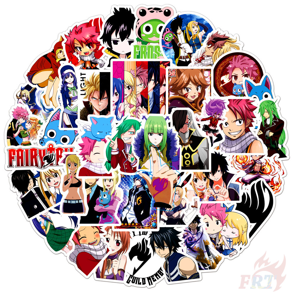 ❉ Fairy Tail - Series 05 Anime Natsu Lucy Erza Happy Stickers ❉ 50Pcs/Set Waterproof DIY Fashion Decals Doodle Stickers