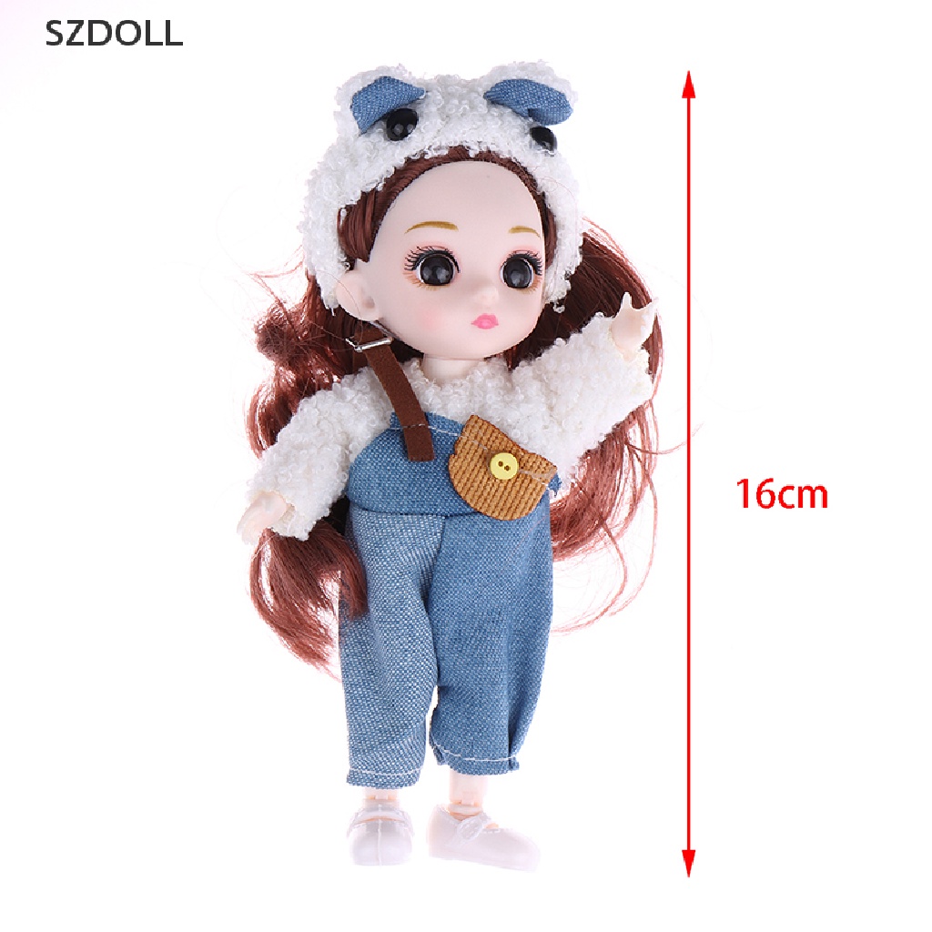 Búp Bê Mini 16Cm Mắt To 13D Có Khớp Chuyển Động DIY