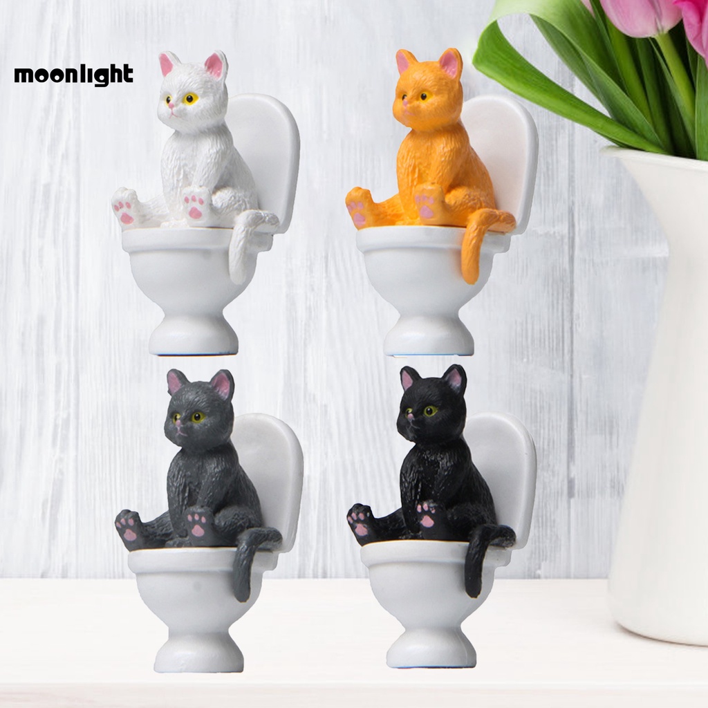 Đồ chơi mô hình chú mèo ngồi toilet ngộ nghĩnh cho bé