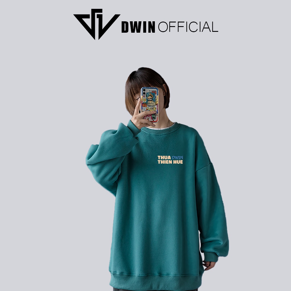 Áo sweater nỉ Thừa Thiên Huê unisex DWIN basic nam nữ form rộng oversize local brand SP00107