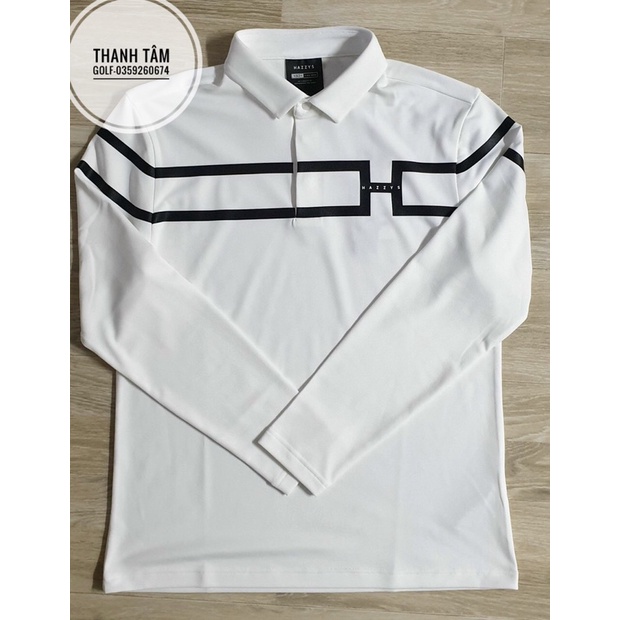 Áo golf nam Hazzys dài tay chất liệu co giãn thoải mái