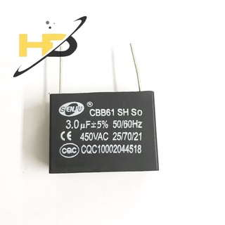Tụ Quạt Chân Cắm CBB61 3uF 450VAC (Mới)