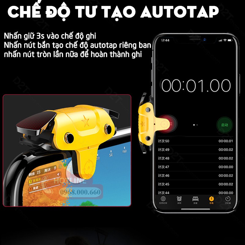 Nút bấm cơ M16 Pro autotap 30 nhịp/giây siêu nhanh chơi game PUBG, Call of Duty