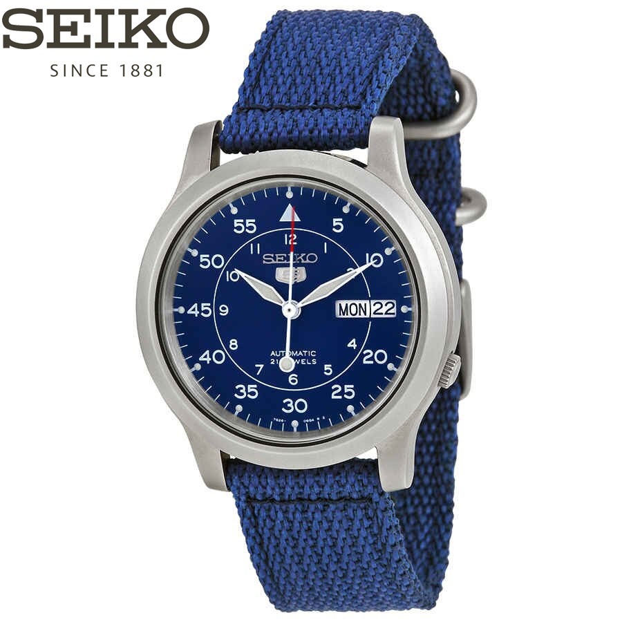 Đồng hồ nam Seiko SNK807K2S chính hãng  Dây Nato - Máy Cơ - Mặt Xanh - Chống Nước - Bảo Hành Chính Hãng 18 Tháng