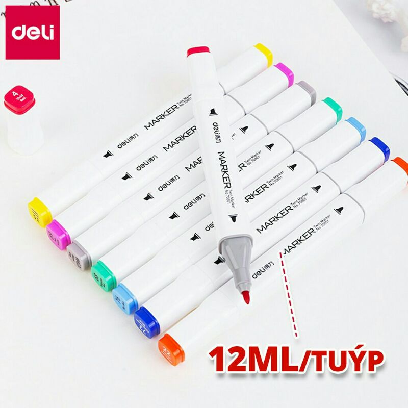 HỘP BÚT 48 MÀU 2 ĐẦU CAO CẤP ARTIST'S MARKERS DELI