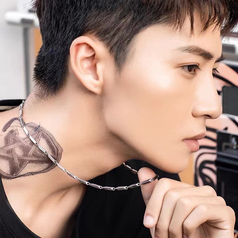 Dây chuyền nam inox hỏa tiễn 3mm trơn thép không gỉ